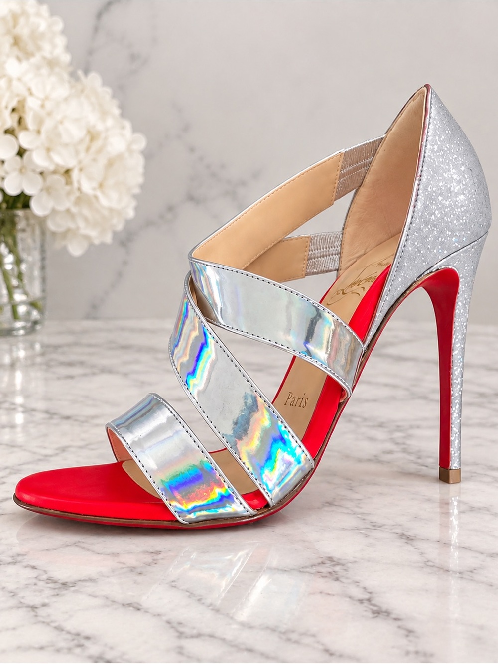 Christian Louboutin World Copine 100 Holographic Glitter Heels ✨❤️